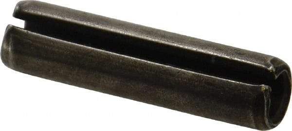 Made in USA - 3/8" Diam x 1-1/2" Long Slotted Spring Pin - Grade 1070-1090 Alloy Steel, Black Oxide Finish - Apex Tool & Supply