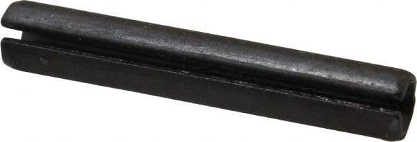 Made in USA - 3/8" Diam x 2-1/4" Long Slotted Spring Pin - Grade 1070-1090 Alloy Steel, Black Oxide Finish - Apex Tool & Supply