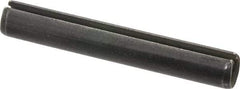Made in USA - 3/8" Diam x 2-1/2" Long Slotted Spring Pin - Grade 1070-1090 Alloy Steel, Black Oxide Finish - Apex Tool & Supply