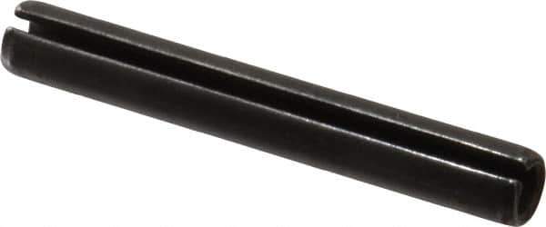 Made in USA - 3/8" Diam x 2-3/4" Long Slotted Spring Pin - Grade 1070-1090 Alloy Steel, Black Oxide Finish - Apex Tool & Supply
