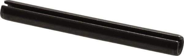 Made in USA - 3/8" Diam x 3-1/2" Long Slotted Spring Pin - Grade 1070-1090 Alloy Steel, Black Oxide Finish - Apex Tool & Supply