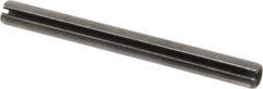 Made in USA - 3/8" Diam x 4" Long Slotted Spring Pin - Grade 1070-1090 Alloy Steel, Black Oxide Finish - Apex Tool & Supply