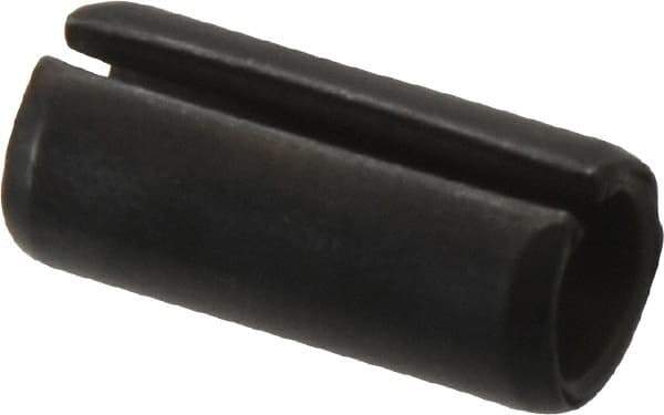 Made in USA - 7/16" Diam x 1" Long Slotted Spring Pin - Grade 1070-1090 Alloy Steel, Black Oxide Finish - Apex Tool & Supply
