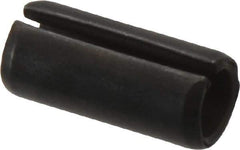 Made in USA - 7/16" Diam x 1" Long Slotted Spring Pin - Grade 1070-1090 Alloy Steel, Black Oxide Finish - Apex Tool & Supply