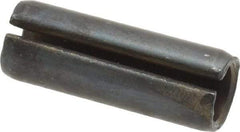 Made in USA - 7/16" Diam x 1-1/4" Long Slotted Spring Pin - Grade 1070-1090 Alloy Steel, Black Oxide Finish - Apex Tool & Supply