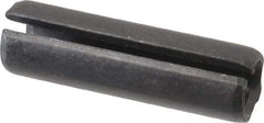 Made in USA - 7/16" Diam x 1-1/2" Long Slotted Spring Pin - Grade 1070-1090 Alloy Steel, Black Oxide Finish - Apex Tool & Supply