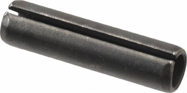 Made in USA - 7/16" Diam x 1-3/4" Long Slotted Spring Pin - Grade 1070-1090 Alloy Steel, Black Oxide Finish - Apex Tool & Supply
