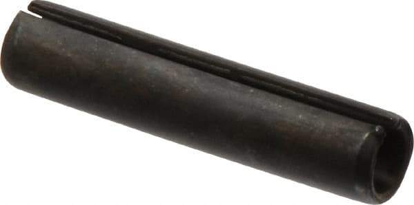 Made in USA - 7/16" Diam x 2" Long Slotted Spring Pin - Grade 1070-1090 Alloy Steel, Black Oxide Finish - Apex Tool & Supply