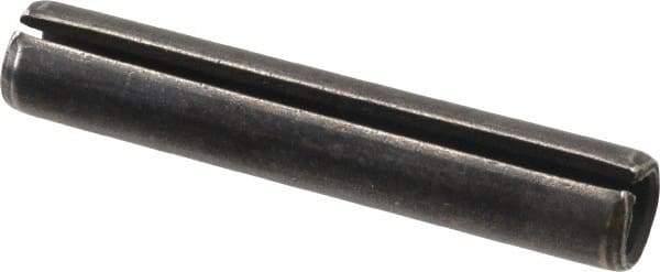 Made in USA - 7/16" Diam x 2-1/2" Long Slotted Spring Pin - Grade 1070-1090 Alloy Steel, Black Oxide Finish - Apex Tool & Supply
