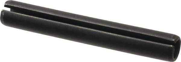 Made in USA - 7/16" Diam x 3" Long Slotted Spring Pin - Grade 1070-1090 Alloy Steel, Black Oxide Finish - Apex Tool & Supply