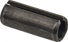 Made in USA - 1/2" Diam x 1-1/4" Long Slotted Spring Pin - Grade 1070-1090 Alloy Steel, Black Oxide Finish - Apex Tool & Supply