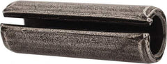 Made in USA - 1/2" Diam x 1-1/2" Long Slotted Spring Pin - Grade 1070-1090 Alloy Steel, Black Oxide Finish - Apex Tool & Supply