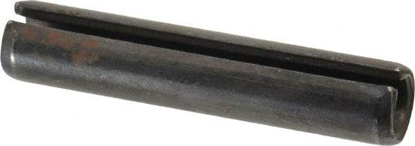 Made in USA - 1/2" Diam x 2-1/2" Long Slotted Spring Pin - Grade 1070-1090 Alloy Steel, Black Oxide Finish - Apex Tool & Supply