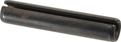 Made in USA - 1/2" Diam x 2-1/2" Long Slotted Spring Pin - Grade 1070-1090 Alloy Steel, Black Oxide Finish - Apex Tool & Supply