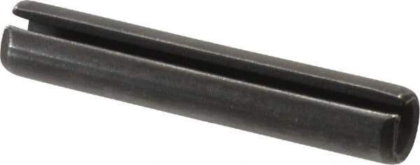 Made in USA - 1/2" Diam x 2-3/4" Long Slotted Spring Pin - Grade 1070-1090 Alloy Steel, Black Oxide Finish - Apex Tool & Supply