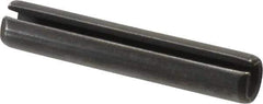 Made in USA - 1/2" Diam x 2-3/4" Long Slotted Spring Pin - Grade 1070-1090 Alloy Steel, Black Oxide Finish - Apex Tool & Supply