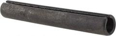 Made in USA - 1/2" Diam x 3-1/2" Long Slotted Spring Pin - Grade 1070-1090 Alloy Steel, Black Oxide Finish - Apex Tool & Supply
