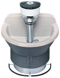 Bradley - Semi-Circular, Foot-Controlled, Internal Drain, 36" Diam, 3 Person Capacity, Bradstone, Wash Fountain - 1.25 GPM, 9" Bowl Depth, 29-1/4" High - Apex Tool & Supply