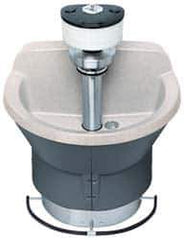 Bradley - Semi-Circular, Foot-Controlled, External Drain, 36" Diam, 3 Person Capacity, Bradstone, Wash Fountain - 1.25 GPM, 9" Bowl Depth, 29-1/4" High - Apex Tool & Supply