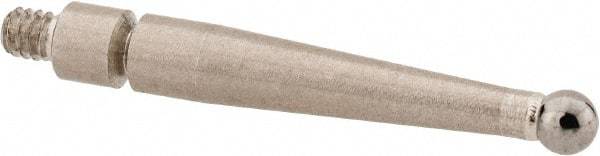 Mitutoyo - 2mm Ball Diam, Carbide, Ball Test Indicator Contact Point - 0.79" Contact Point Length, Use with Mitutoyo 513 Series Dial Test Indicators - Apex Tool & Supply