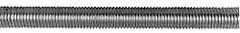 Made in USA - 1-3/8-6 UNC (Coarse), 2' Long, Low Carbon Steel Threaded Rod - Zinc-Plated Finish, Right Hand Thread - Apex Tool & Supply
