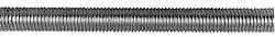 Made in USA - 1-1/8-7 UNC (Coarse), 6' Long, Low Carbon Steel Threaded Rod - Zinc-Plated Finish, Right Hand Thread - Apex Tool & Supply
