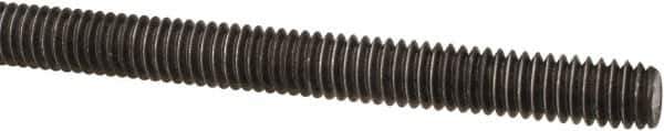 Made in USA - 5/16-18 UNC (Coarse), 3' Long, Low Carbon Steel Threaded Rod - Oil Finish Finish, Right Hand Thread - Apex Tool & Supply
