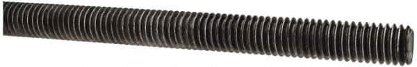 Made in USA - 7/16-14 UNC (Coarse), 3' Long, Low Carbon Steel Threaded Rod - Oil Finish Finish, Right Hand Thread - Apex Tool & Supply