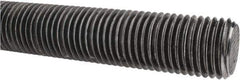 Made in USA - 1-1/4-7 UNC (Coarse), 3' Long, Low Carbon Steel Threaded Rod - Oil Finish Finish, Right Hand Thread - Apex Tool & Supply
