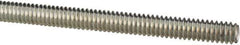 Made in USA - 1/4-20 UNC (Coarse), 3' Long, Low Carbon Steel Threaded Rod - Zinc-Plated Finish, Right Hand Thread - Apex Tool & Supply