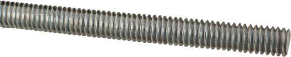 Made in USA - 5/16-18 UNC (Coarse), 3' Long, Low Carbon Steel Threaded Rod - Zinc-Plated Finish, Right Hand Thread - Apex Tool & Supply
