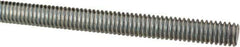 Made in USA - 5/16-18 UNC (Coarse), 3' Long, Low Carbon Steel Threaded Rod - Zinc-Plated Finish, Right Hand Thread - Apex Tool & Supply