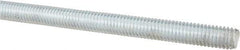Made in USA - 3/8-16 UNC (Coarse), 3' Long, Low Carbon Steel Threaded Rod - Zinc-Plated Finish, Right Hand Thread - Apex Tool & Supply