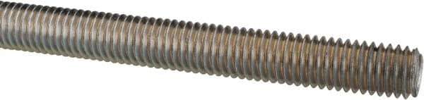 Made in USA - 1/2-13 UNC (Coarse), 3' Long, Low Carbon Steel Threaded Rod - Zinc-Plated Finish, Right Hand Thread - Apex Tool & Supply