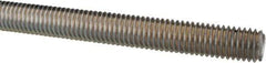 Made in USA - 1/2-13 UNC (Coarse), 3' Long, Low Carbon Steel Threaded Rod - Zinc-Plated Finish, Right Hand Thread - Apex Tool & Supply