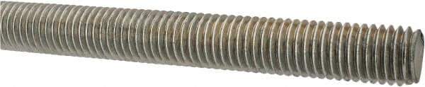 Made in USA - 5/8-11 UNC (Coarse), 3' Long, Low Carbon Steel Threaded Rod - Zinc-Plated Finish, Right Hand Thread - Apex Tool & Supply