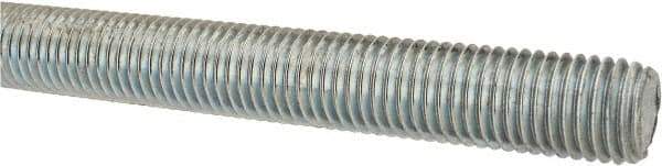 Made in USA - 3/4-10 UNC (Coarse), 3' Long, Low Carbon Steel Threaded Rod - Zinc-Plated Finish, Right Hand Thread - Apex Tool & Supply