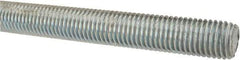 Made in USA - 3/4-10 UNC (Coarse), 3' Long, Low Carbon Steel Threaded Rod - Zinc-Plated Finish, Right Hand Thread - Apex Tool & Supply