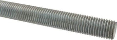Made in USA - 7/8-9 UNC (Coarse), 3' Long, Low Carbon Steel Threaded Rod - Zinc-Plated Finish, Right Hand Thread - Apex Tool & Supply