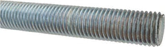 Made in USA - 1-8 UNC (Coarse), 3' Long, Low Carbon Steel Threaded Rod - Zinc-Plated Finish, Right Hand Thread - Apex Tool & Supply