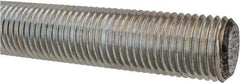 Made in USA - 1-1/4-7 UNC (Coarse), 3' Long, Low Carbon Steel Threaded Rod - Zinc-Plated Finish, Right Hand Thread - Apex Tool & Supply