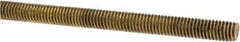 Made in USA - #10-32 UNF (Fine), 3' Long, Brass Threaded Rod - Right Hand Thread - Apex Tool & Supply