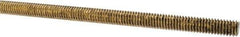 Made in USA - 5/16-18 UNC (Coarse), 3' Long, Brass Threaded Rod - Right Hand Thread - Apex Tool & Supply