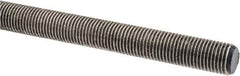 Made in USA - 3/8-24 UNF (Fine), 3' Long, Stainless Steel Threaded Rod - Right Hand Thread - Apex Tool & Supply