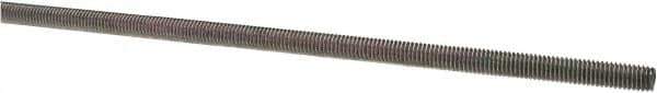 Value Collection - #10-32 UNF (Fine), 3' Long, Low Carbon Steel Threaded Rod - Zinc-Plated Finish, Right Hand Thread - Apex Tool & Supply