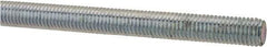 Made in USA - 1/4-28 UNF (Fine), 3' Long, Low Carbon Steel Threaded Rod - Zinc-Plated Finish, Right Hand Thread - Apex Tool & Supply