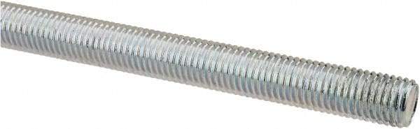 Made in USA - 5/16-24 UNF (Fine), 3' Long, Low Carbon Steel Threaded Rod - Zinc-Plated Finish, Right Hand Thread - Apex Tool & Supply