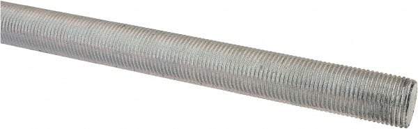 Made in USA - 5/8-18 UNF (Fine), 3' Long, Low Carbon Steel Threaded Rod - Zinc-Plated Finish, Right Hand Thread - Apex Tool & Supply
