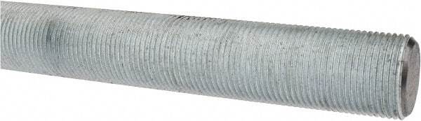Made in USA - 1-14 UNF (Fine), 3' Long, Low Carbon Steel Threaded Rod - Zinc-Plated Finish, Right Hand Thread - Apex Tool & Supply