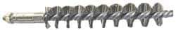 Schaefer Brush - 4" Brush Length, 11/16" Diam, Double Stem, Single Spiral Tube Brush - 6-1/4" Long, Stainless Steel, 1/4-28 Male Connection - Apex Tool & Supply